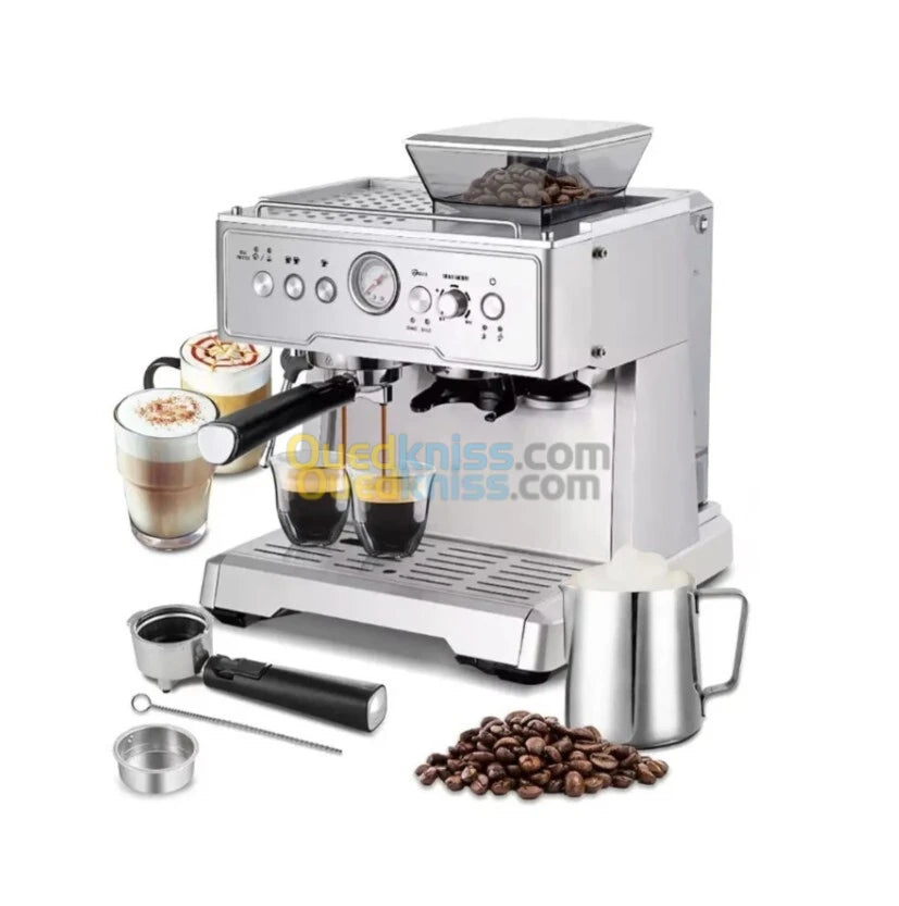 Machine A Expresso BERGMANN B2026 Avec Moulin 1350 W 20 Bars Semi-Automatique Poudre Et Capsule 4En1