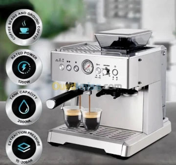 Machine A Expresso BERGMANN B2026 Avec Moulin 1350 W 20 Bars Semi-Automatique Poudre Et Capsule 4En1