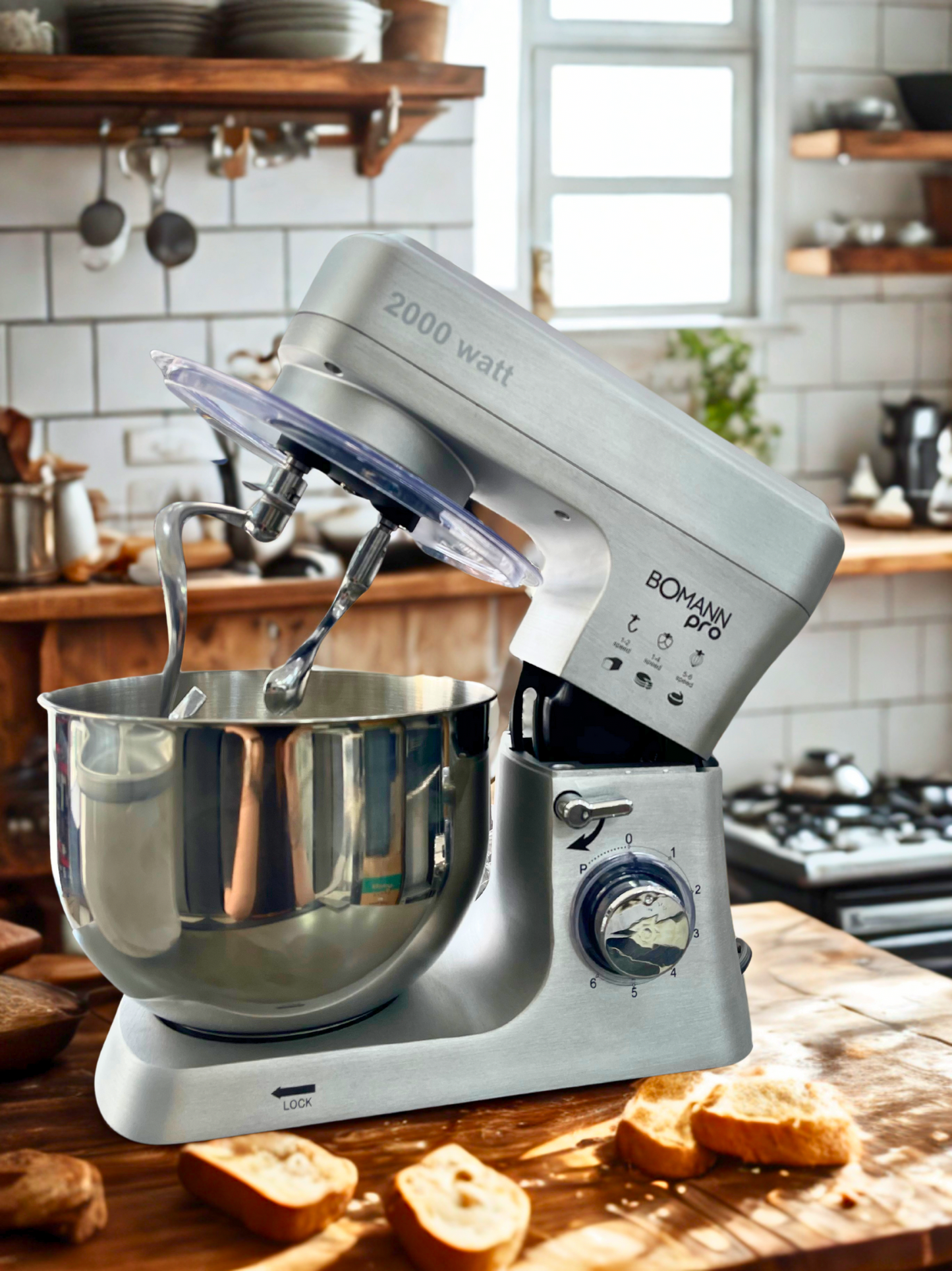 Pétrin Bomann pro ck-699 double bol 6L 2000w