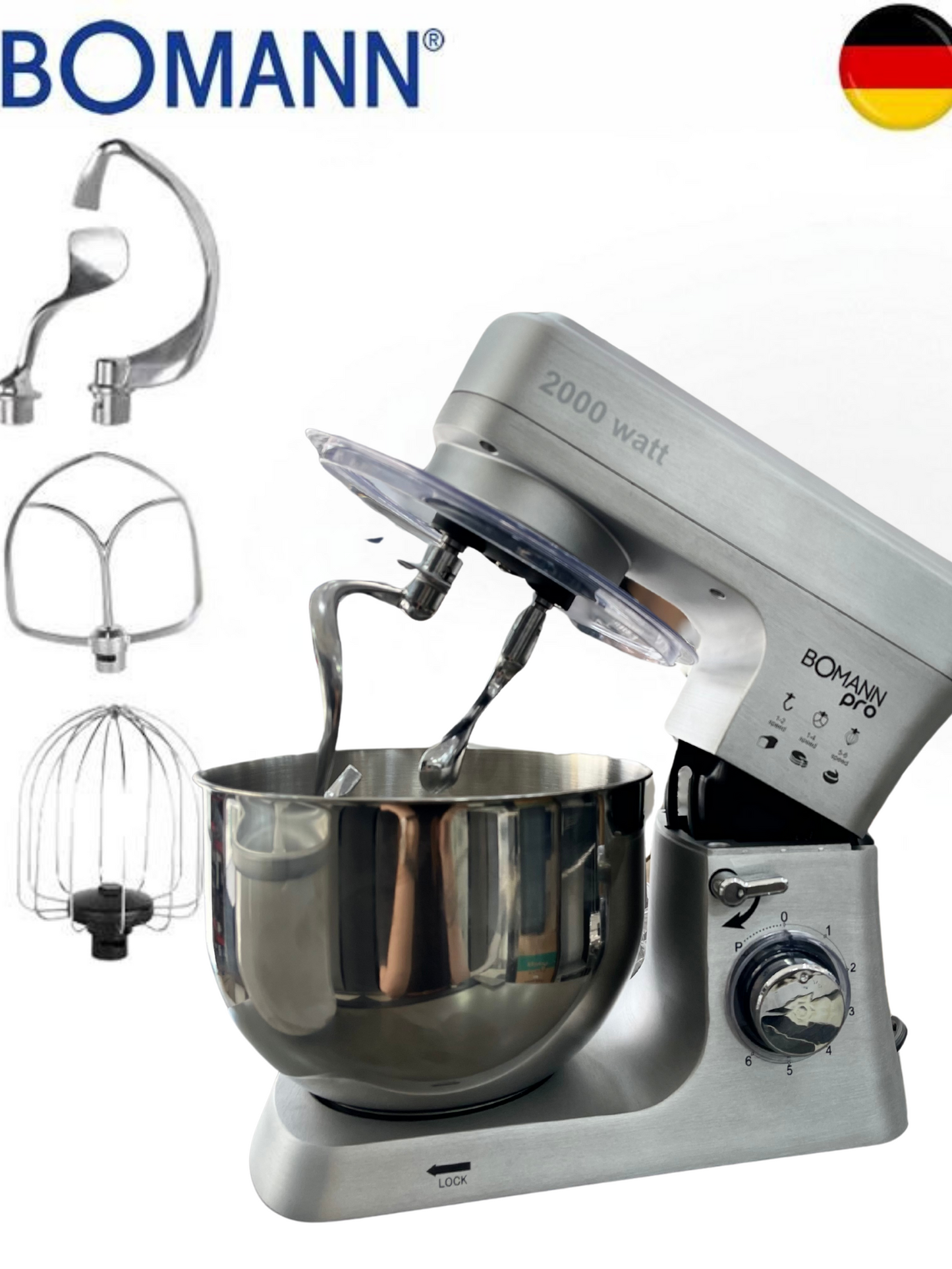 Pétrin Bomann pro ck-699 double bol 6L 2000w