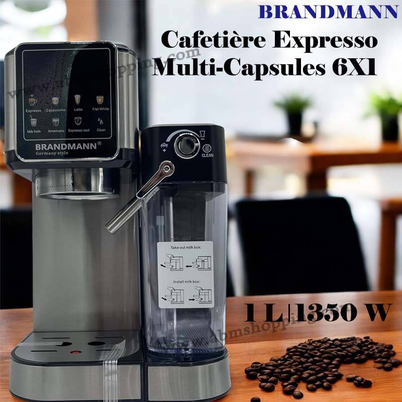 BRANDMANN Machine A Café 6 EN 1 Avec Réservoir De Lait - 20 Bars 1350 W - CM003-Noir-Agent