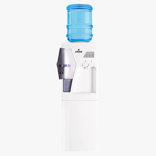 Distributeur d’eau CRISTOR – 20 L –AVEC PORTE GOBLETS PLUS MINI  FRIGO 2.0L 100WATT – R600a – Blanc et Gris